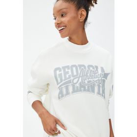 Koton 4WAL10055IK Georgia Atlanta Baskılı Beyaz Kadın Sweatshirt