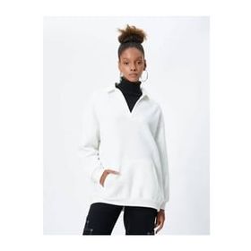 Koton 4WAL10063IK Basic Beyaz Kadın Sweatshirt