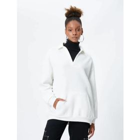 Koton 4WAL10063IK Basic Beyaz Kadın Sweatshirt