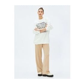 Koton 4WAL10080IK Ekru Kadın Sweatshirt