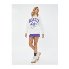 Koton 4WAL10089IK Ekru Kadın Sweat