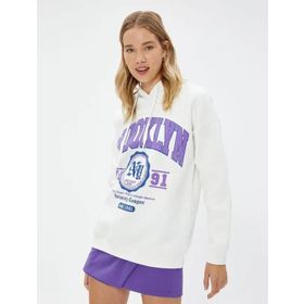 Koton 4WAL10089IK Ekru Kadın Sweat