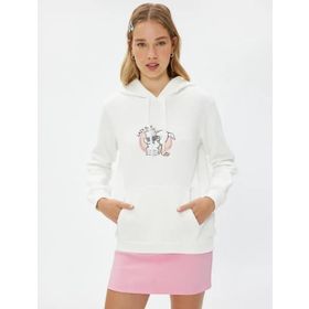 Koton 4WAL10091IK Beyaz Baskılı Kadın Sweatshirt