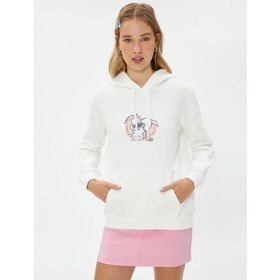 Koton 4WAL10091IK Beyaz Baskılı Kadın Sweatshirt