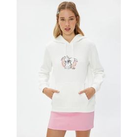 Koton 4WAL10091IK Beyaz Baskılı Kadın Sweatshirt