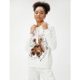 Koton 4WAL10096IK Beyaz Kadın Sweatshirt