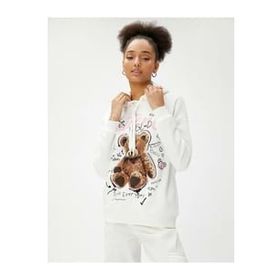 Koton 4WAL10096IK Beyaz Kadın Sweatshirt