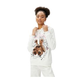 Koton 4WAL10096IK Beyaz Kadın Sweatshirt