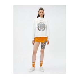 Koton 4WAL10104IK Ekru Desenli Kadın Sweatshirt