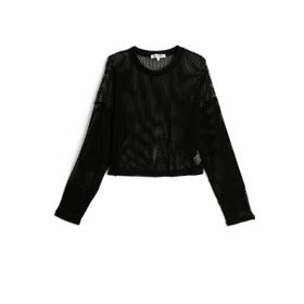 Koton 4WAL10136IK Siyah File Detaylı Kadın T-shirt