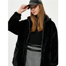 Koton 4WAL20105IW 999 Siyah Polyester Outerwear Genç Kız Ceket