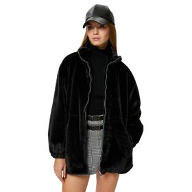 Koton 4WAL20105IW 999 Siyah Polyester Outerwear Genç Kız Ceket