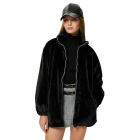 Koton 4WAL20105IW 999 Siyah Polyester Outerwear Genç Kız Ceket