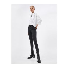 Koton 4WAL40113MD Siyah Kadın Kot Pantolon