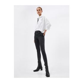 Koton 4WAL40113MD Siyah Kadın Kot Pantolon