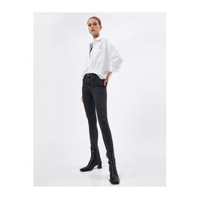 Koton 4WAL40113MD Siyah Kadın Kot Pantolon