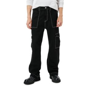 Koton 4WAM40193ND Siyah Normal Bel Cep Detaylı Jean Erkek Pantolon