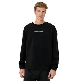 Koton 4WAM70023NK Siyah Erkek Sweatshirt