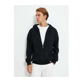 Koton 4WAM70029MK 999 Siyah Pamuk Jersey Erkek Sweatshirt