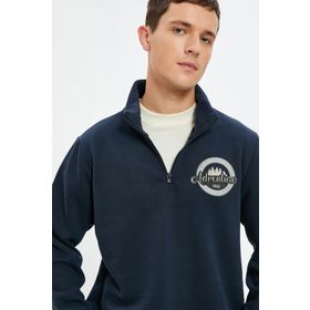Koton 4WAM70031MK Gri Baskılı Erkek Sweatshirt