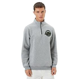 Koton 4WAM70031MK Gri Baskılı Erkek Sweatshirt