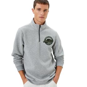 Koton 4WAM70031MK Gri Baskılı Erkek Sweatshirt