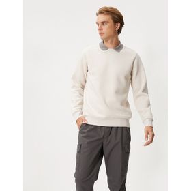 Koton 4WAM70046MK Ekru Erkek Sweatshirt