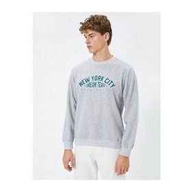 Koton 4WAM70050MK New York City Baskılı Gri Erkek Sweatshirt