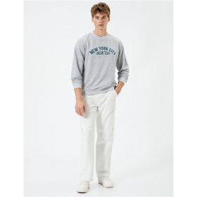 Koton 4WAM70050MK New York City Baskılı Gri Erkek Sweatshirt