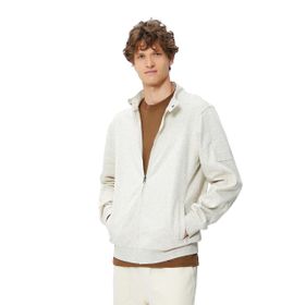 Koton 4WAM70114MK Gri Dik Yaka Erkek Swearshirt