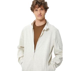 Koton 4WAM70114MK Gri Dik Yaka Erkek Swearshirt