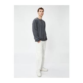 Koton 4WAM70127MK Antrasit Erkek Sweatshirt