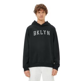 Koton 4WAM70129MK Siyah Slogan Baskılı Erkek Sweatshirt