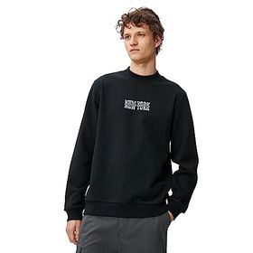 Koton 4WAM70129MK Siyah Slogan Baskılı Erkek Sweatshirt