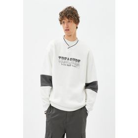 Koton 4WAM70159MK Ekru Erkek Sweatshirt