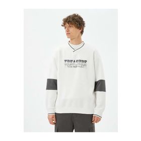 Koton 4WAM70159MK Ekru Erkek Sweatshirt