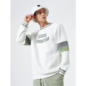 Koton 4WAM70160MK 010 Ekru Erkek Pamuk Jersey Sweatshirt