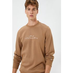 Koton 4WAM70166MK Deve Tüyü Erkek Sweatshirt