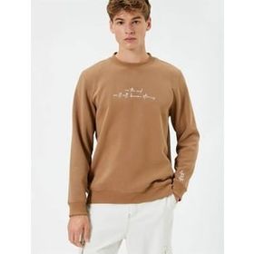 Koton 4WAM70166MK Deve Tüyü Erkek Sweatshirt