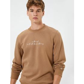 Koton 4WAM70166MK Deve Tüyü Erkek Sweatshirt