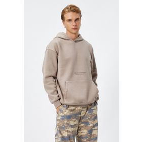 Koton 4WAM70168MK Bej Baskılı Erkek Sweatshirt