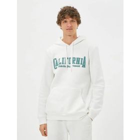 Koton 4WAM70171MK California Baskılı Beyaz Erkek Sweatshirt