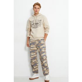 Koton 4WAM70184MK Live in the Moment Baskılı Bej Erkek Sweatshirt