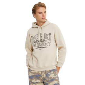 Koton 4WAM70184MK Live in the Moment Baskılı Bej Erkek Sweatshirt