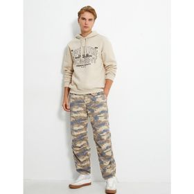 Koton 4WAM70184MK Live in the Moment Baskılı Bej Erkek Sweatshirt