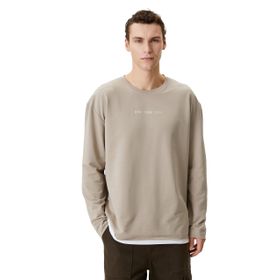 Koton 4WAM70247MK 059 Bej Baskılı Erkek Sweatshirt