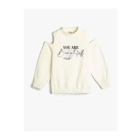 Koton 4WKG10060AK Ekru Kız Çocuk Sweatshirt