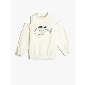Koton 4WKG10060AK Ekru Kız Çocuk Sweatshirt