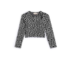 Koton 4WKG10125AK Gri Leopar Desenli Kız Çocuk Bluz