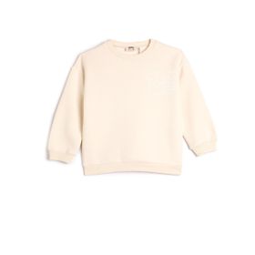 Koton 4WKG10217AK 051 Bej Kız Çocuk Pamuk Jersey Sweatshirt